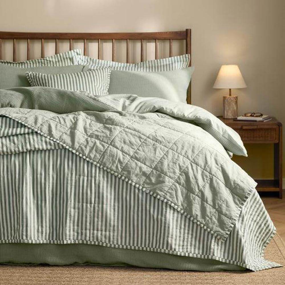 Yard Hebden Quilted Stripe Bedspread 265x265cm